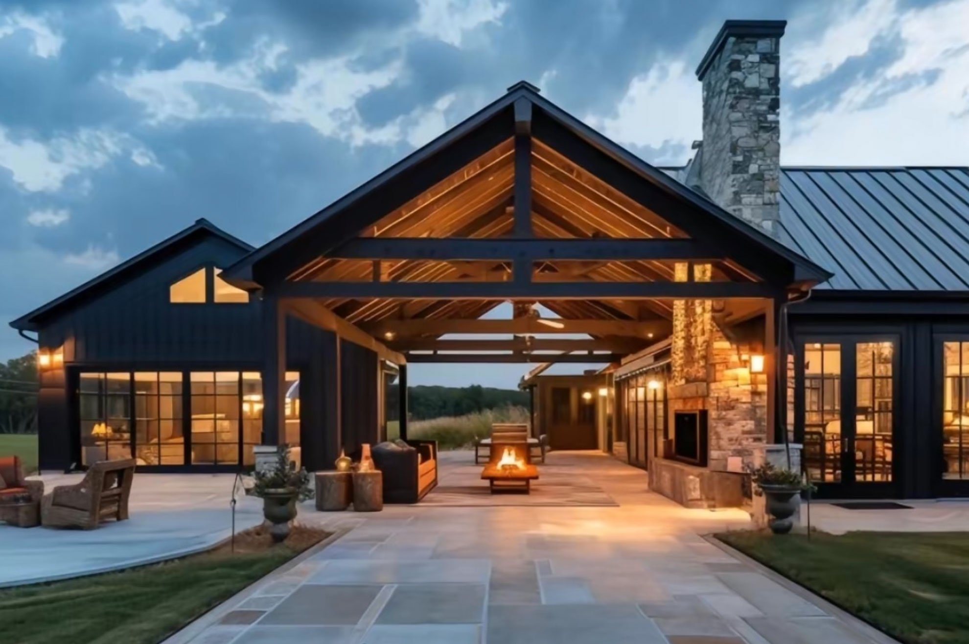 Modern barndominium by PlatinumBilt Construction – rustic industrial home design for horse acreage lifestyle at Excella Equine Estates.